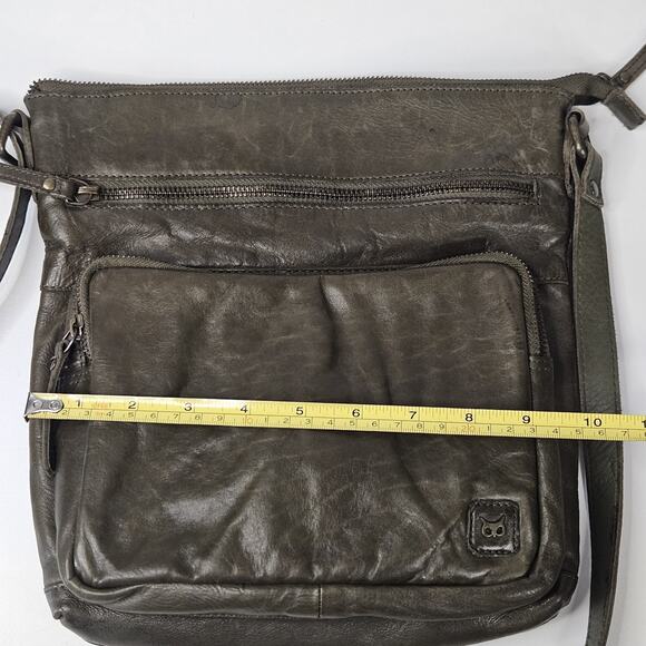 Wise Owl Genuine Leather Crossbody Handbag Purse Olive Green Boho Western - Picture 12 of 14
